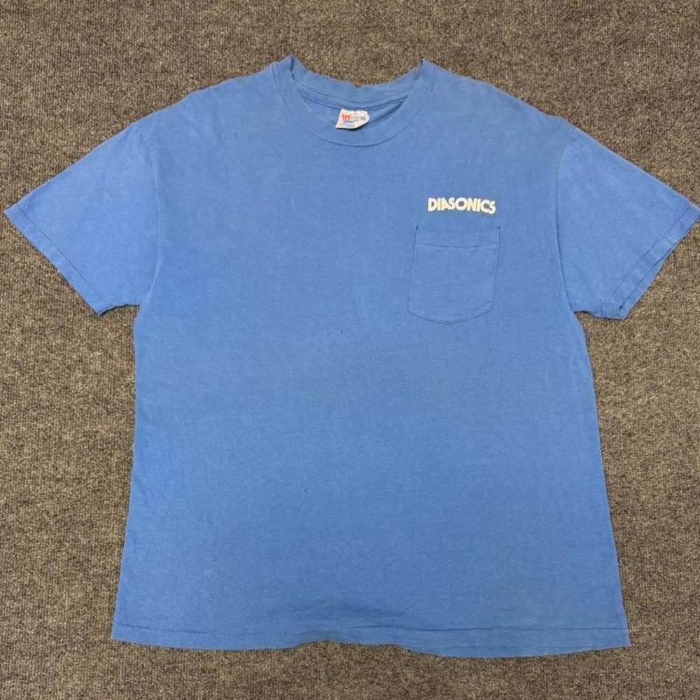 Vintage 90s Hanes Beefy T Diasonics Ultrasound Tee Shirt Blue XL Made in USA